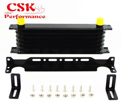 Aluminium 7 Rij AN10 Vertrouwen Oliekoeler W/ 262Mm Montagebeugel Kit Zwart