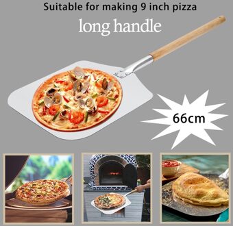 Aluminium 9 Inch Pizza Schil Schop Met Houten Handvat Cake Schop Pizza Lifter Tool Bakken Tools 66Cm Lengte