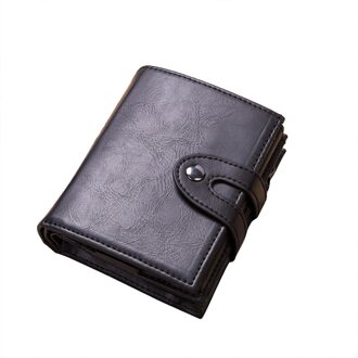 Aluminium Antimagnetic Creditcard Bankkaart Carbon Fiber Kaart Pakket Smart Portefeuilles Mannen Pu Lederen Portemonnee # g30 zwart