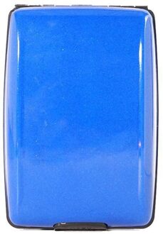Aluminium Bankkaart Blocking Hard Case Wallet Credit Card Anti-Rfid Scanning Beschermen Kaarthouder Blauw
