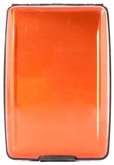 Aluminium Bankkaart Blocking Hard Case Wallet Credit Card Anti-Rfid Scanning Beschermen Kaarthouder Oranje