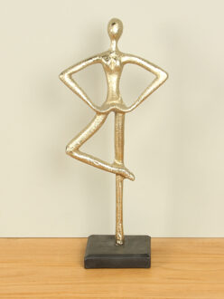 Aluminium beeld dancing champagnekleur, 39 cm