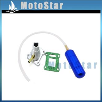 Aluminium Boost Power Fles + Inlaattraject Pakking Voor 2 Takt 47cc 49cc Mini ATV Quad Dirt Pocket Bike blauw