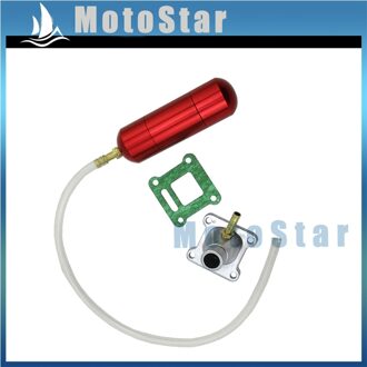 Aluminium Boost Power Fles + Inlaattraject Pakking Voor 2 Takt 47cc 49cc Mini ATV Quad Dirt Pocket Bike rood