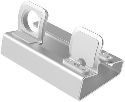 Aluminium Charger Houder Stand Dock Station Voor Iwatch 3 In 1 Opladen Dock Voor Iphone Verstelbare Rubber Pad Bescherming wit