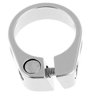 Aluminium Cycling Bike Fiets Quick Release Zadelpenklem S31.8mm zilver 34 9mm
