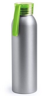 Aluminium drinkfles/waterfles met groene dop 650 ml - Drinkflessen