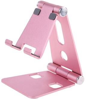 Aluminium Dual Opvouwbare Desktop Roterende Tablet Stand Mobiele Telefoon Houder Beugel voor iPhone voor iPad voor Samsung Xiao S roos goud