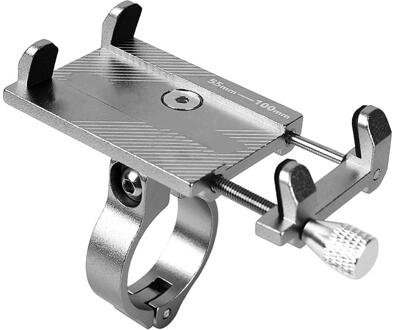 Aluminium Fiets Telefoon Houder Motorfiets Stuur Mount Voor 3.5-6.2 "Smart Phone Voor Iphone Xs Max Xr X 8 Samsung Xiaomi zilverachtig
