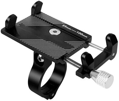 Aluminium Fiets Telefoon Houder Motorfiets Stuur Mount Voor 3.5-6.2 "Smart Phone Voor Iphone Xs Max Xr X 8 Samsung Xiaomi zwart