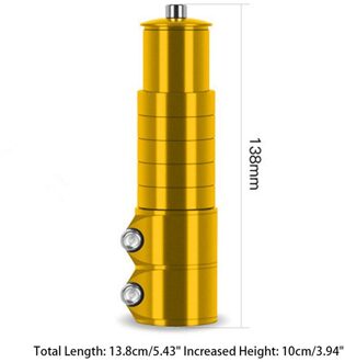 Aluminium Fiets Vorkbuis Stijgen Extender Extension Bike Fiets Stuurpen Head Up Raiser Stuur Riser Adapter goud