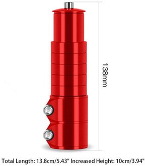 Aluminium Fiets Vorkbuis Stijgen Extender Extension Bike Fiets Stuurpen Head Up Raiser Stuur Riser Adapter Rood