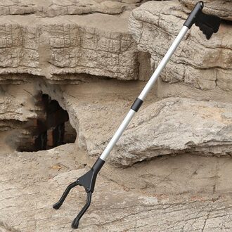 Aluminium Grabber Tool Trash Pick Up Stok Hand Grip Bereiken Kattenbakvulling Reacher zilver zwart