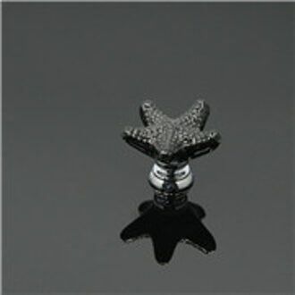 Aluminium Keramische knop Kleurrijke Dresser Knoppen Zeester Lade Kast Knoppen Keuken Kast Knoppen Decoratieve Handvat zwart