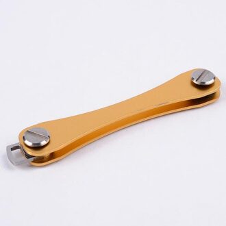 Aluminium Key Plip Metalen Sleutel Opslag Compact Sleutelhouder Sleutelhanger Organizer Smart Lederen Sleutelhanger Pocket Tool Organizer Clip Tool gouden
