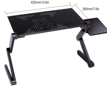 Aluminium Laptop Bureau Opvouwbare Draagbare Laptop Tafel Notebook Bureau Tafel Stand Slaapbank Bureau Lade Boek Houder 4