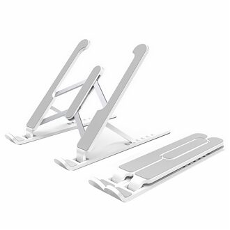Aluminium Laptop Houder Stand Verstelbare Opvouwbare Draagbare Voor Notebook Computer Lifting Cooling Holder Antislip Stand wit 26x6cm