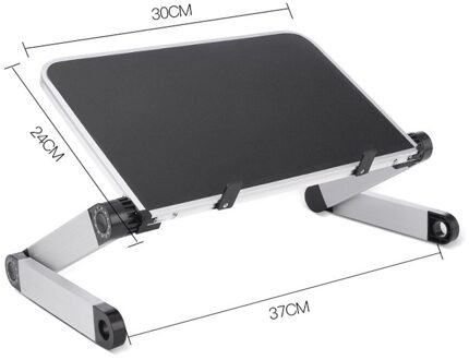 Aluminium Laptop Stand Voor Ipad Tablet Computer Monitor Stand Riser Verstelbare Draagbare Opvouwbare Laptop Notebook Houder zwart 30cm