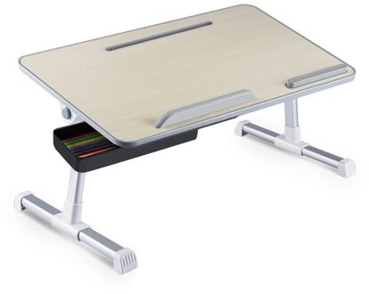 Aluminium Laptop Tafel Computer Klaptafel Draagbare Verstelbare Bureau Notebook Stand Voor Bed Sofa Laptop Tafel wit