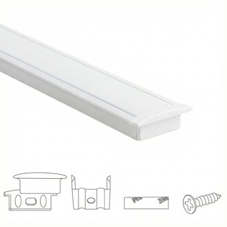 Aluminium ledstrip profiel wit inbouw 3m slim line - 7 mm hoog - compleet met afdekkap