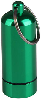 Aluminium Legering Kan Fles Draagbare Waterdichte Aluminium Pillendoosje Zaak Fles Drug Holder Container Sleutelhanger Aa Groen