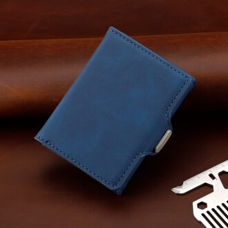 Aluminium Metal Credit Business Mini Card Wallet Direct Mail Mannen Smart Wallet Visitekaarthouder Rfid Portemonnee Blauw