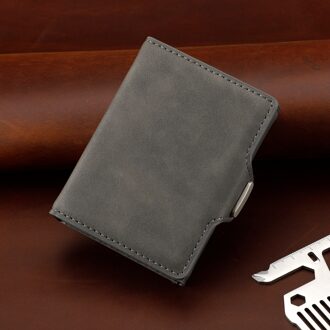 Aluminium Metal Credit Business Mini Card Wallet Direct Mail Mannen Smart Wallet Visitekaarthouder Rfid Portemonnee Donkergrijs