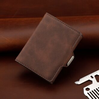 Aluminium Metal Credit Business Mini Card Wallet Direct Mail Mannen Smart Wallet Visitekaarthouder Rfid Portemonnee koffie