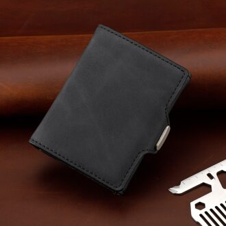 Aluminium Metal Credit Business Mini Card Wallet Direct Mail Mannen Smart Wallet Visitekaarthouder Rfid Portemonnee zwart