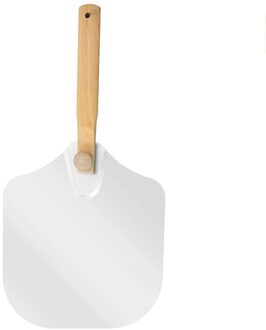 Aluminium Metalen Pizza Schil, pizza Spatel Voor Pizza Steen Met Opvouwbare Houten Handvat Opslag Pizza Paddle 12X14 Inch