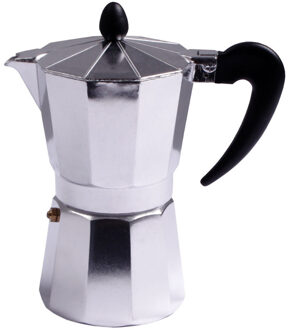 Aluminium moka/koffiemaker voor 6 kopjes - Percolators Zilverkleurig