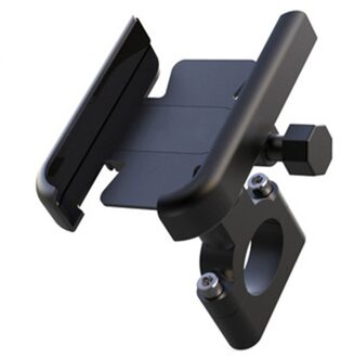 Aluminium Motorfiets Fiets Telefoon Houder Voor 4-7 Inch Smartphone Gps 20-30Mm Stuur Mount motor Accessoires zwart
