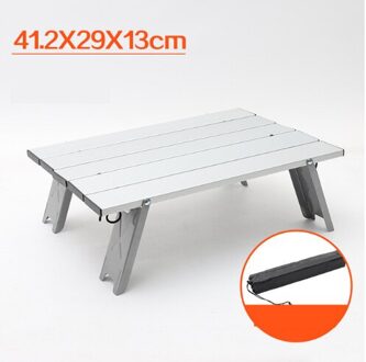 Aluminium Outdoor Klaptafel Strand Camping Backpacken Draagbare Tafel Draagtas Ultralight Mini Tuinmeubelen Picknick Bureau zilver