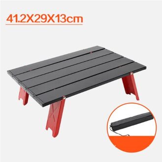 Aluminium Outdoor Klaptafel Strand Camping Backpacken Draagbare Tafel Draagtas Ultralight Mini Tuinmeubelen Picknick Bureau zwart rood