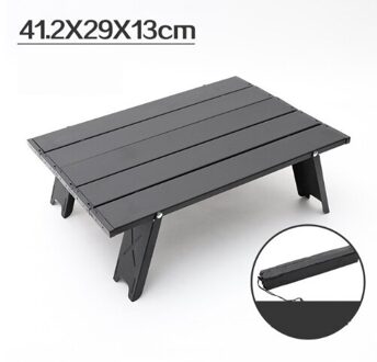 Aluminium Outdoor Klaptafel Strand Camping Backpacken Draagbare Tafel Draagtas Ultralight Mini Tuinmeubelen Picknick Bureau zwart