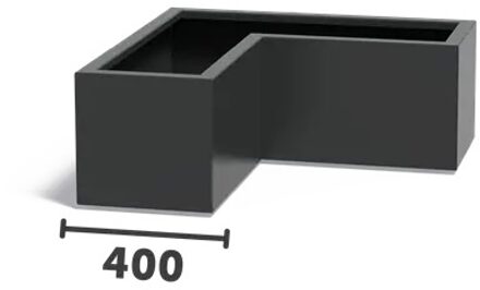 Aluminium plantenbak CARREZ L-vorm 100x100x40cm.