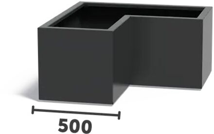 Aluminium plantenbak CARREZ L-vorm 100x100x50cm.