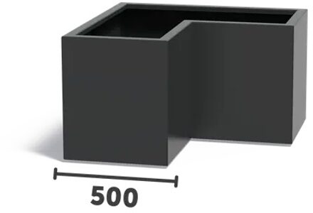 Aluminium plantenbak CARREZ L-vorm 100x100x60cm.