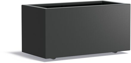 Aluminium plantenbak CARREZ met wielen 100x50x50cm.