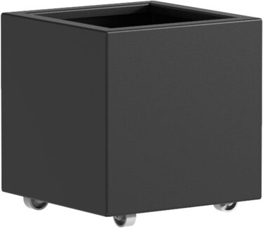 Aluminium plantenbak CARREZ met wielen 50x50x50cm.