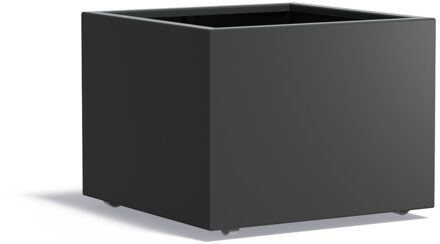 Aluminium plantenbak CARREZ met wielen 80x80x60cm.
