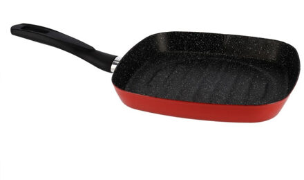 Aluminium professionele grillpan Cordoba - vierkant - met anti-aanbak laag - 27 cm