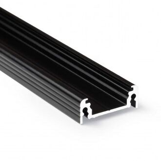 Aluminium Profiel Zwart voor Ledstrip 230V 10 cm - Opbouw 20 x 8 mm - Surface 10