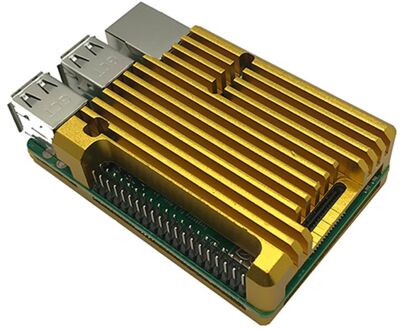 Aluminium Radiator Beschermhoes Metalen Cooling Shell Voor Raspberry Pi 3 Model/B +/2B Accessoires gouden zonder Fan