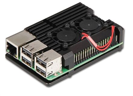 Aluminium Radiator Beschermhoes Metalen Cooling Shell Voor Raspberry Pi 3 Model/B +/2B Accessoires zwart met Fan