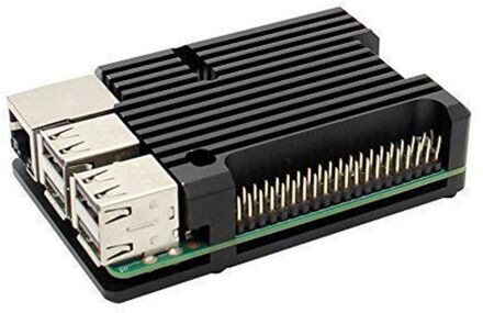 Aluminium Radiator Beschermhoes Metalen Cooling Shell Voor Raspberry Pi 3 Model/B +/2B Accessoires zwart zonder Fan