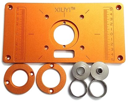 Aluminium Router Tafel Insert Plaat Met Bus Ring Schroef Trimmen Machine Flip Plaat Voor Houtbewerking Bankjes Trimmer