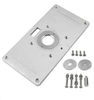 Aluminium Router Tafel Insert Plaat Met Ringen Houtbewerking Bankjes Trimmer Tool 1