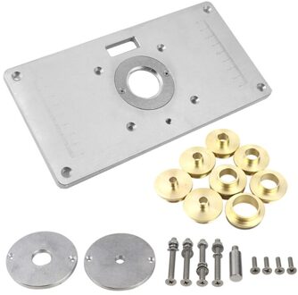 Aluminium Router Tafel Insert Plaat Met Ringen Houtbewerking Bankjes Trimmer Tool 2