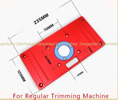 Aluminium Router Tafel Insert Plaat Ring Schroef Voor Houtbewerking Bankjes Trimmer Rood